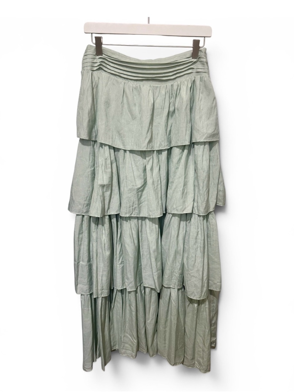Mable Tiered Maxi Skirt in Sage Green - Picture 6 of 7